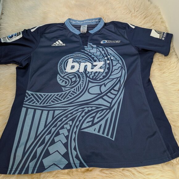 Adidas Men's Auckland (New Zealand) Blues Super Rugby 2013-14 Jersey Size 3XL - Picture 2 of 12